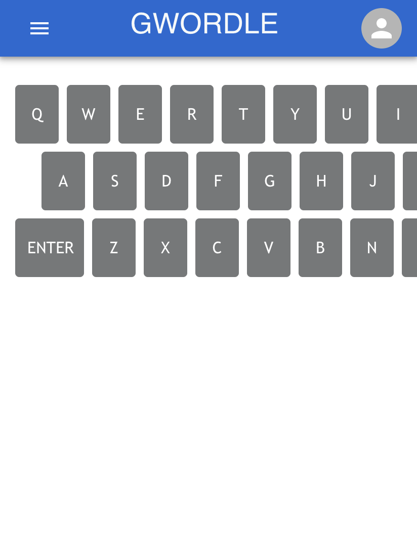 Screenshot of a Wordle Clone.