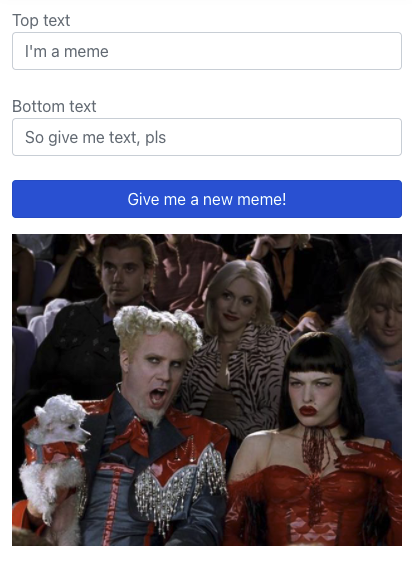 Screenshot of a meme generator.